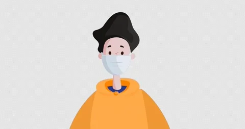 Young Man Wearing Protective Mask. Covid-19 self-isolation concept. Stock Footage 172039823