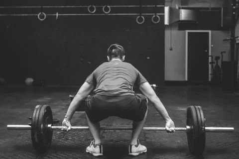 Young man with weight training  Stock Photos