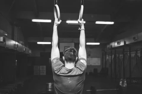 Young man with weight training  Stock Photos