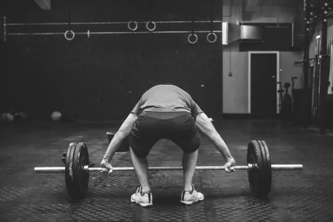 Young man with weight training  Stock Photos