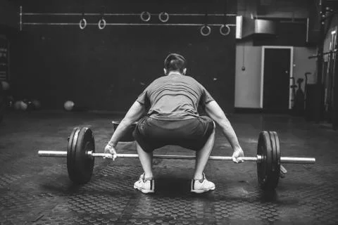 Young man with weight training  Stock Photos