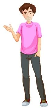 A Young Man on White Background Stock Illustration