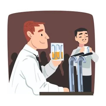 Young Man who Drinking Alone after Work, Businessman or Office Worker Daily Stock Illustration