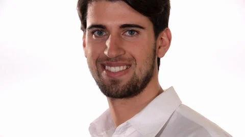 Young man winking and smiling Stock-Footage 33890621