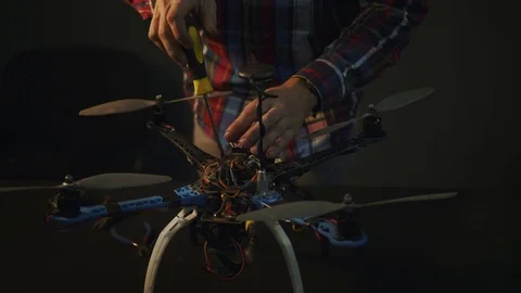 Young man work with drone Stock Footage 84993981