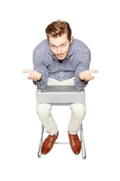 Young man working on a computer Stock Photos