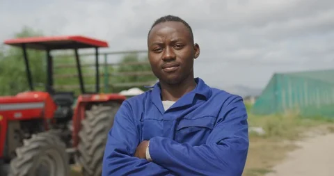 Young man working on farm Video stock 116285337