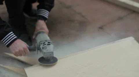 Young man working grind machine Stock Footage 59241458