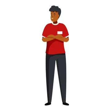 Young man working in grocery store wearing uniform and smiling Stock Illustration