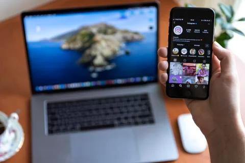 Young man working on his Computer Stock Photos