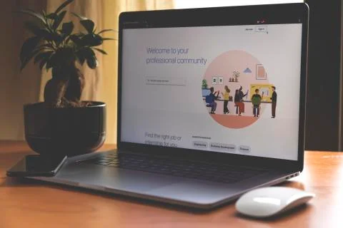 Young man working on his Computer Stock Photos