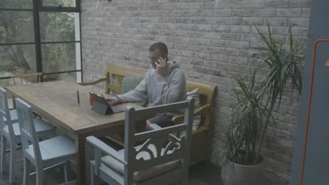 Young man working from home Stock Footage 132569665