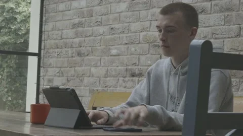Young man working from home Stock Footage 132570092
