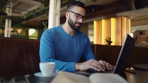 Young Man Working on Laptop Stock Footage 103824744