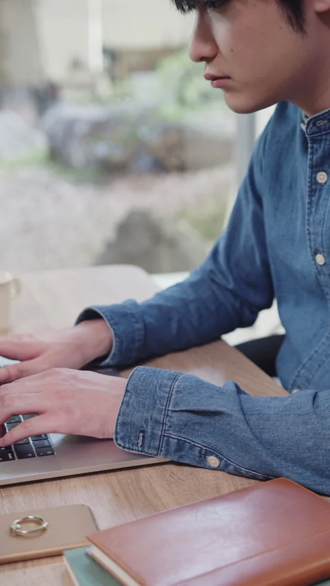 Young man working on laptop  Stock Footage 161920585