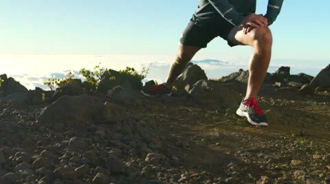 Young Man Working Out in Nature. Slow Motion HD. Healthy Outdoor Lifestyle. Stock Footage 59821159