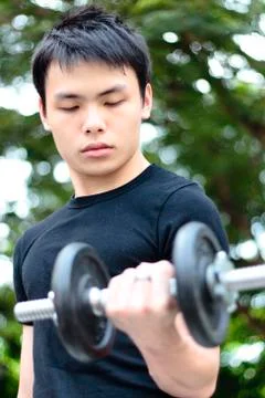 Young man working out Stock Photos