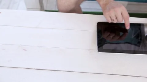 Young Man Working On a Tablet  Stock Footage 82442617