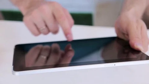 Young Man Working On a Tablet  Stock Footage 82442653