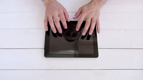 Young Man Working On a Tablet  Stock Footage 82442696