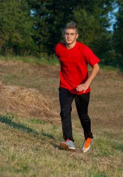 Young man workout Stock Photos