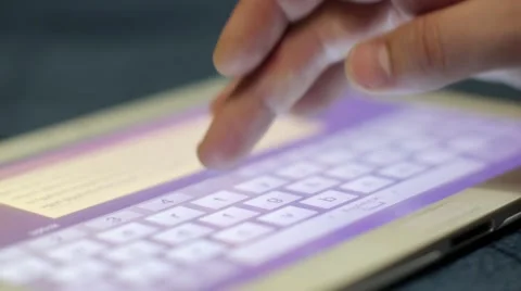 Young man works with tablet Stock Footage 63864470