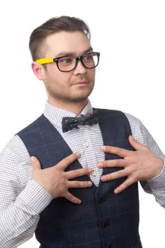 Young man worried expression Stock Photos