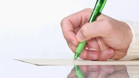 Young Man Writing by Hand with a Pen Video stock 80541723