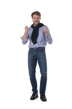 Young man yes gesture Stock Photos