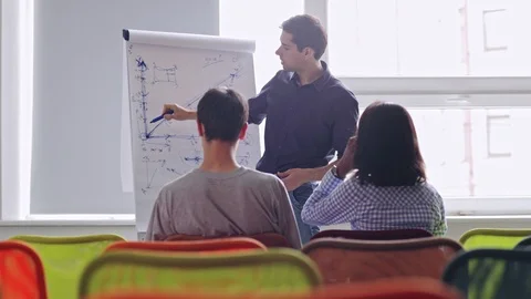 Young manager explaining business strategy to his teammates Stock Footage 105192124