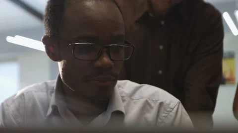 Young manager wearing glasses complaining about new project Stock Footage 68358765