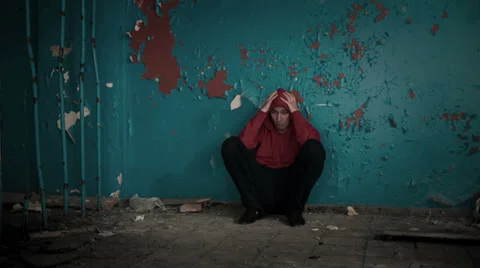 Young Man's Despair Stock Footage 28933388