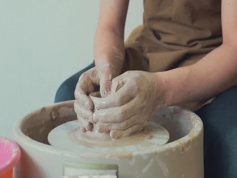 Young man's Hands Potter Stock-Footage 72279413