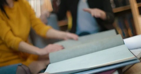 Young married couple is getting advice on the interior issue Stock Footage 83079591