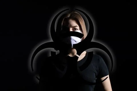 A young medical apprentice informs about the threat in the hospital's infecti 写真素材