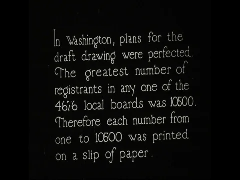Young men are drafted to serve in World War One in 1918. Results are posted in Stock Footage 75409804