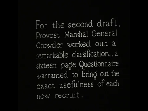 Young men are drafted to serve in World War One in 1918 based on a Stock Footage 75409805