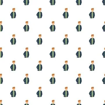 Young men cartoon characters creating pattern background Stock Illustration