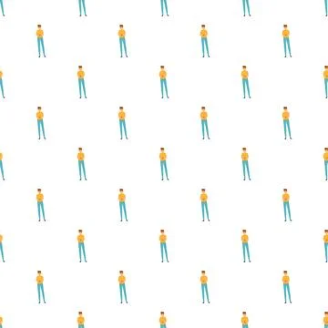 Young men character pattern with crossed arms Stock Illustration