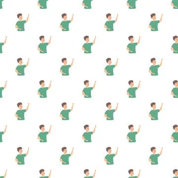 Young men cheering with raised arm pattern 스톡 일러스트