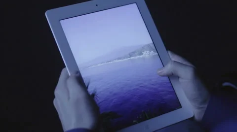 Young Men With Tablet Computer Sitting Hd Video stock 46808466