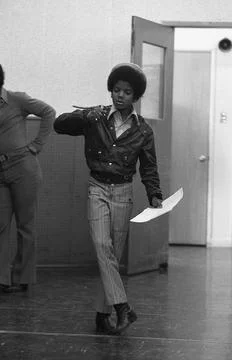 Young Michael Jackson rehearsing circa 1970. Stock Photos