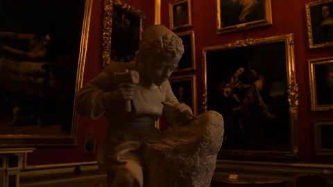 Young Michelangelo statue Stock Footage 127263858