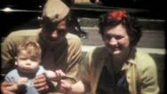 Young Military Family Pose For The Camera 1940S Vintage Film Home Movie 2068 Stock Footage