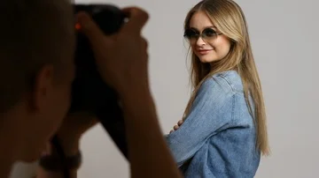 Young model photographed Stock Footage 86111419