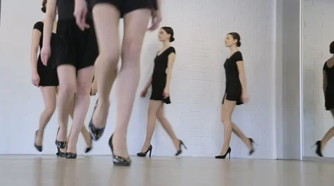 Young models have repetition in dancing ... | Stock Video