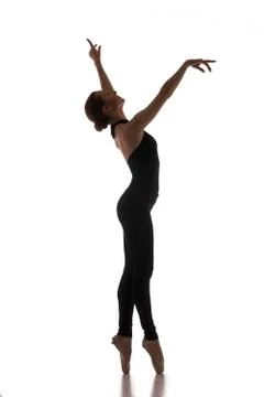 Young modern ballet dancer isolated on white background Stock Photos