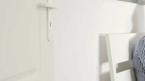 A young mom gets a message on the phone. Stock Footage 104143092