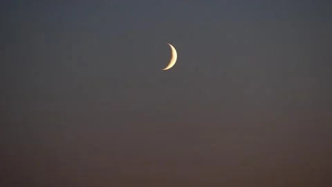 A young moon in a dark sky. Stock-Footage 253663797