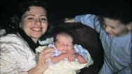 Young Mother With Her Newborn Baby At Home 1950S Family Home Movie 5952 Stock Footage